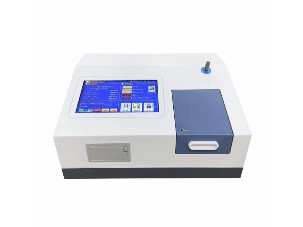 A tester for testing acidity value of insulating oils